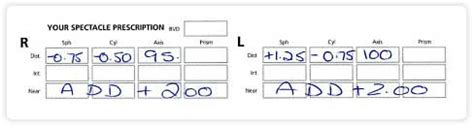 specsavers understanding your prescription